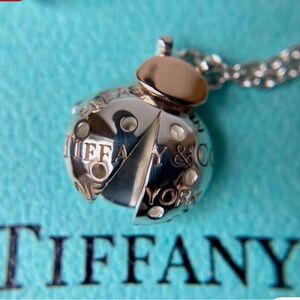Tiffany & Co. Love bug Ladybug Necklace 18" Silver 925 & 18K Gold Auth